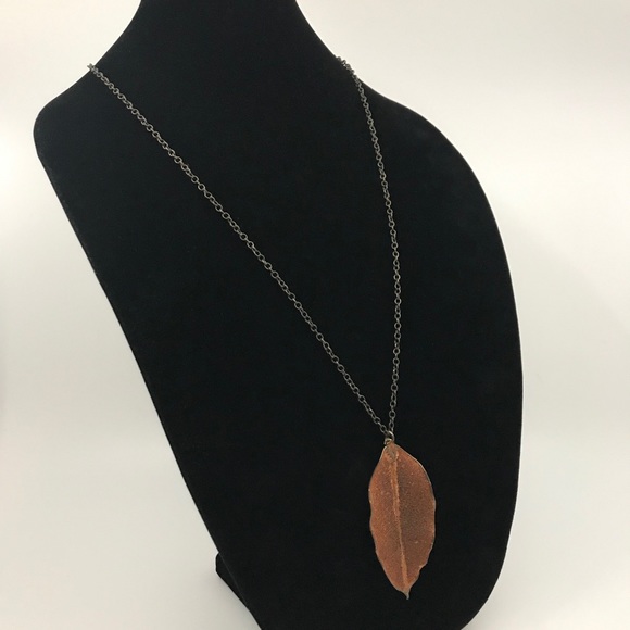 Copper Leaf Necklace - Picture 4 of 6